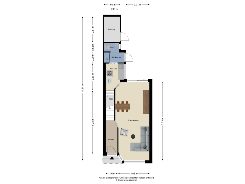 Bekijk plattegrond van Begane Grond van Hunzestraat 13