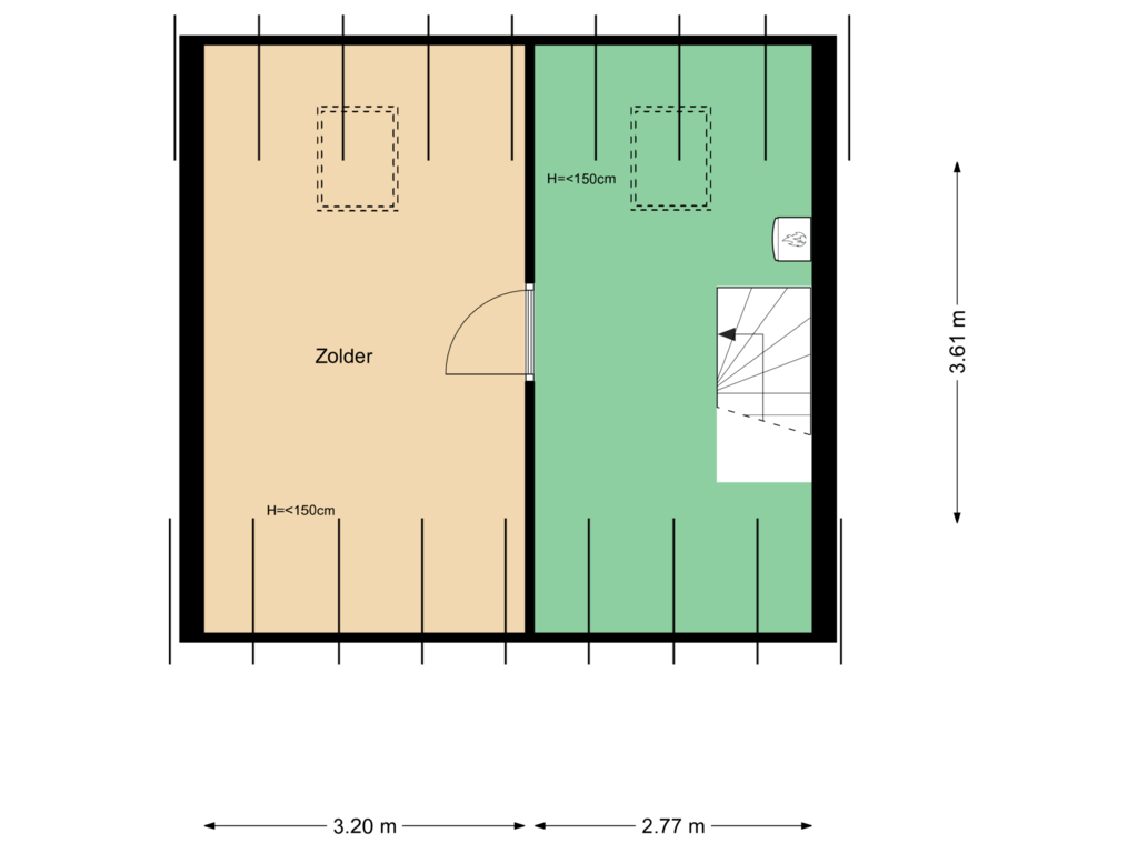 Bekijk plattegrond van zolder van Albardaplein 15