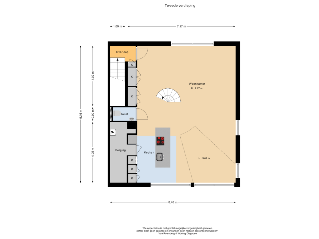 View floorplan of Tweede verdieping of Houthavenkade 69