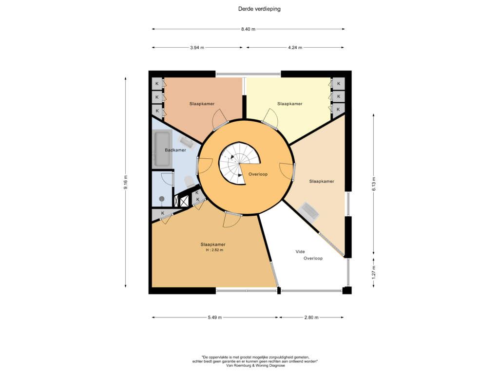 View floorplan of Derde verdieping of Houthavenkade 69