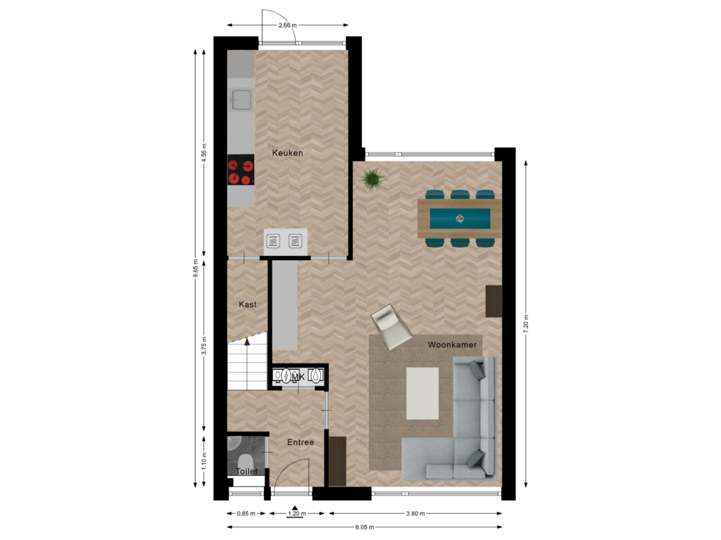 Bekijk plattegrond van Begane grond van Roelf Bosmastraat 82