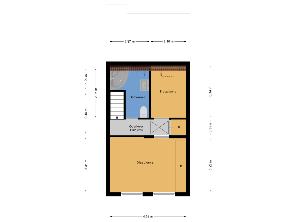 Bekijk plattegrond van Eerste verdieping van Irisstraat 14