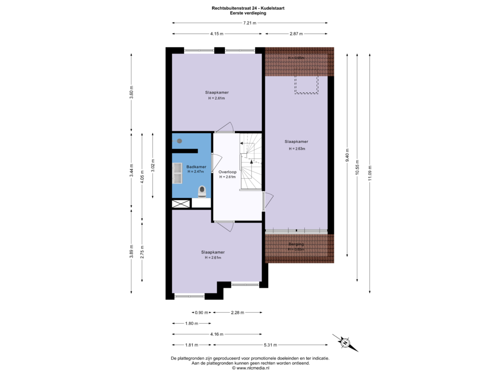 Bekijk plattegrond van Eerste verdieping van Rechtsbuitenstraat 24