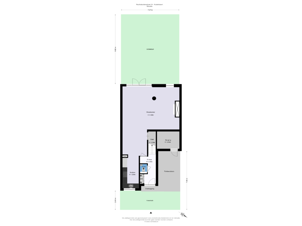 Bekijk plattegrond van Situatie van Rechtsbuitenstraat 24