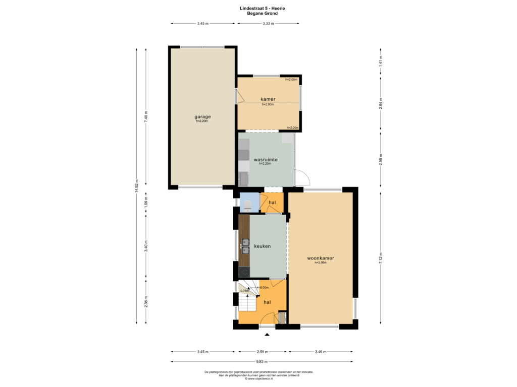 Bekijk plattegrond van BEGANE GROND van Lindestraat 5