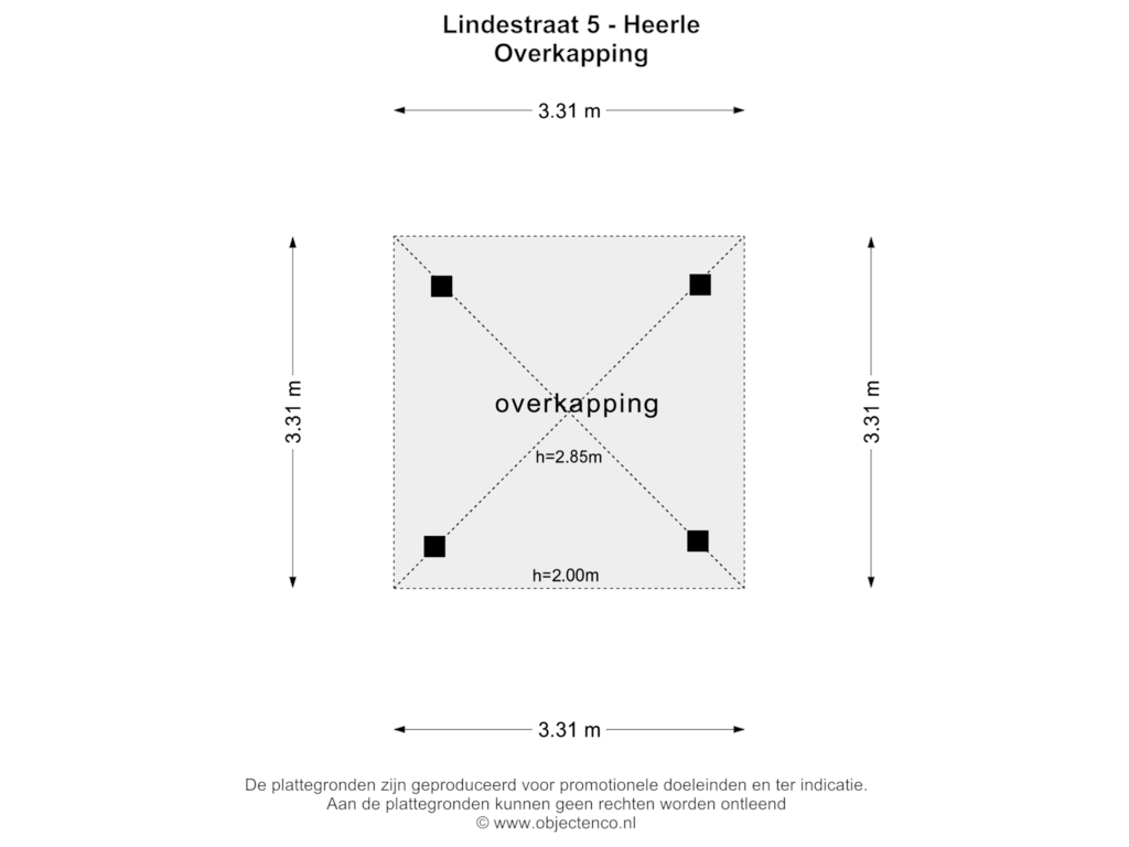 Bekijk plattegrond van OVERKAPPING van Lindestraat 5