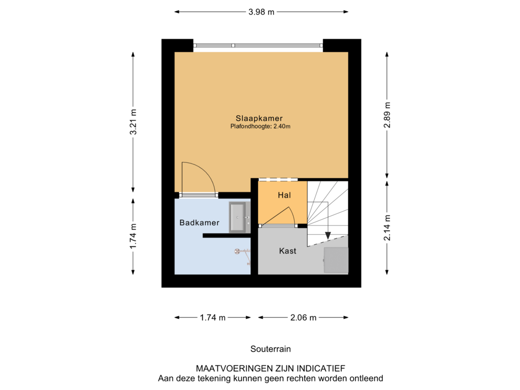 Bekijk plattegrond van Souterrain van Krommedijk 73