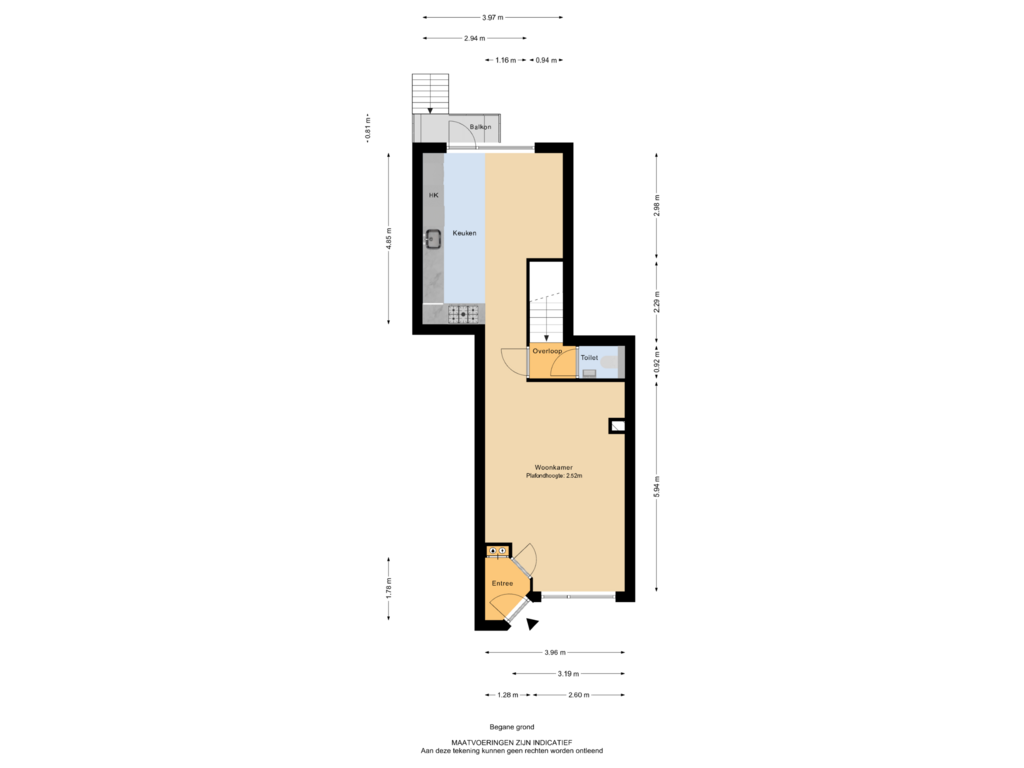 Bekijk plattegrond van Begane grond van Krommedijk 73