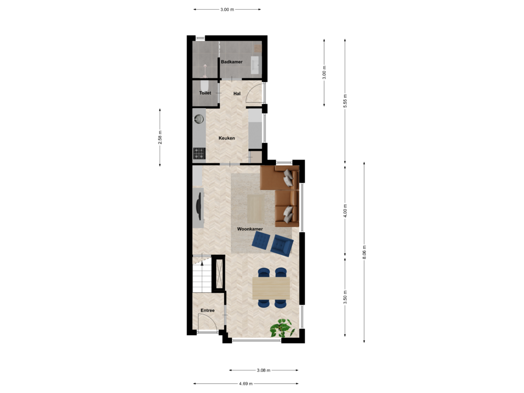 Bekijk plattegrond van Begane grond van Sportterreinstraat 114