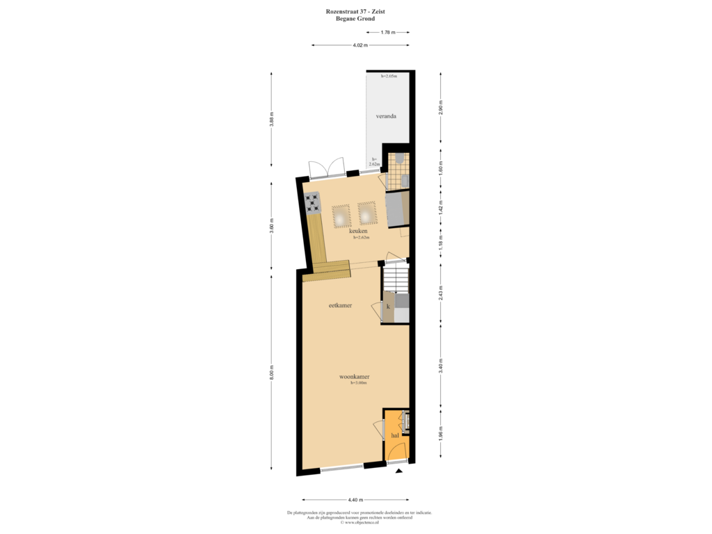 View floorplan of Begane Grond of Rozenstraat 37