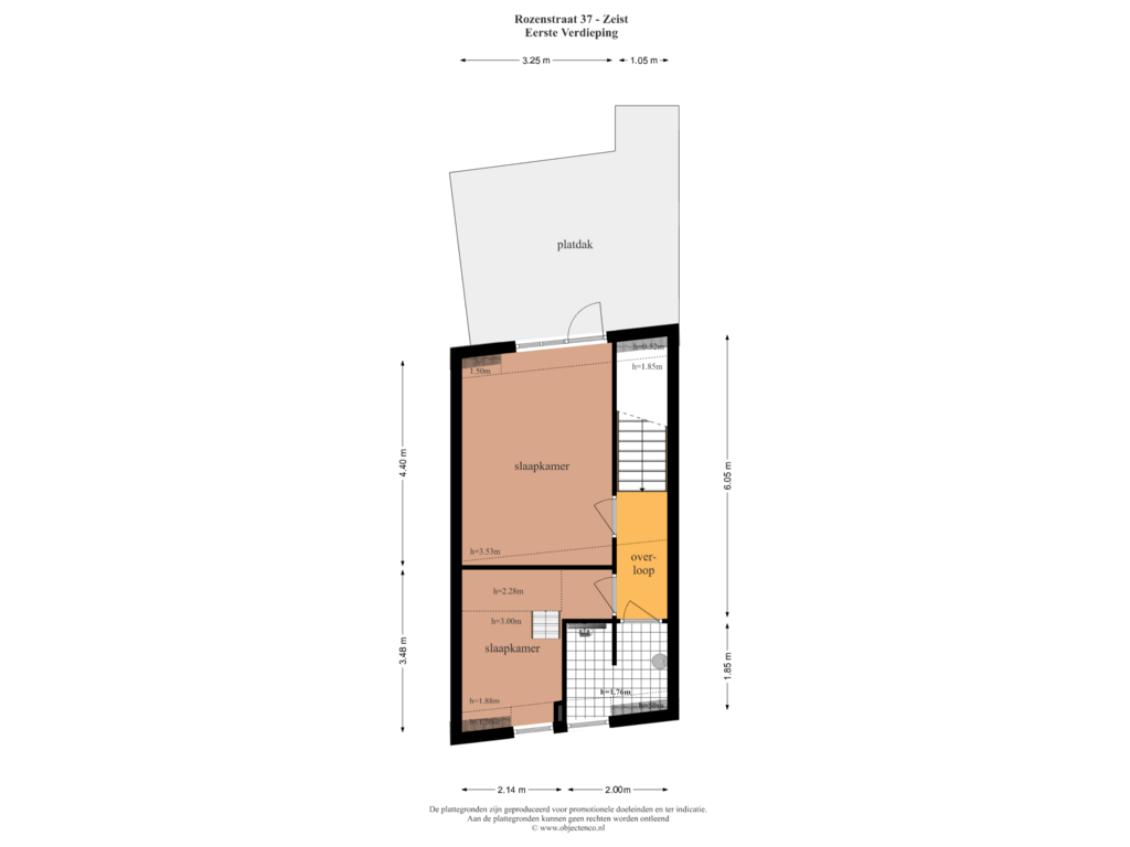 View floorplan of Eerste Verdieping of Rozenstraat 37