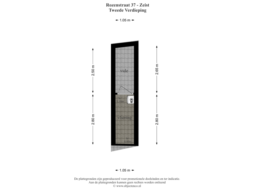 View floorplan of Tweede Verdieping of Rozenstraat 37