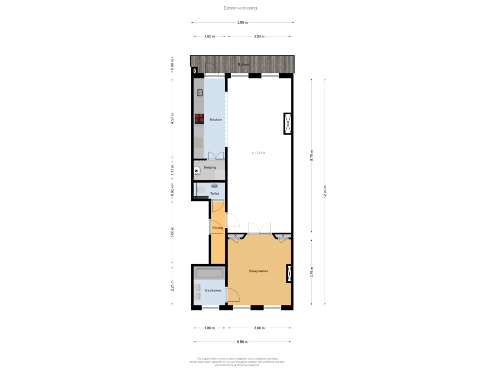 View floorplan of Appartement of Govert Flinckstraat 314-1