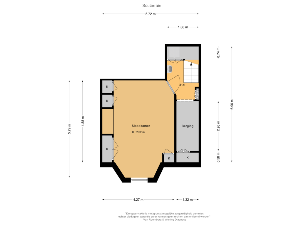 View floorplan of Souterrain of Stadionkade 115-A