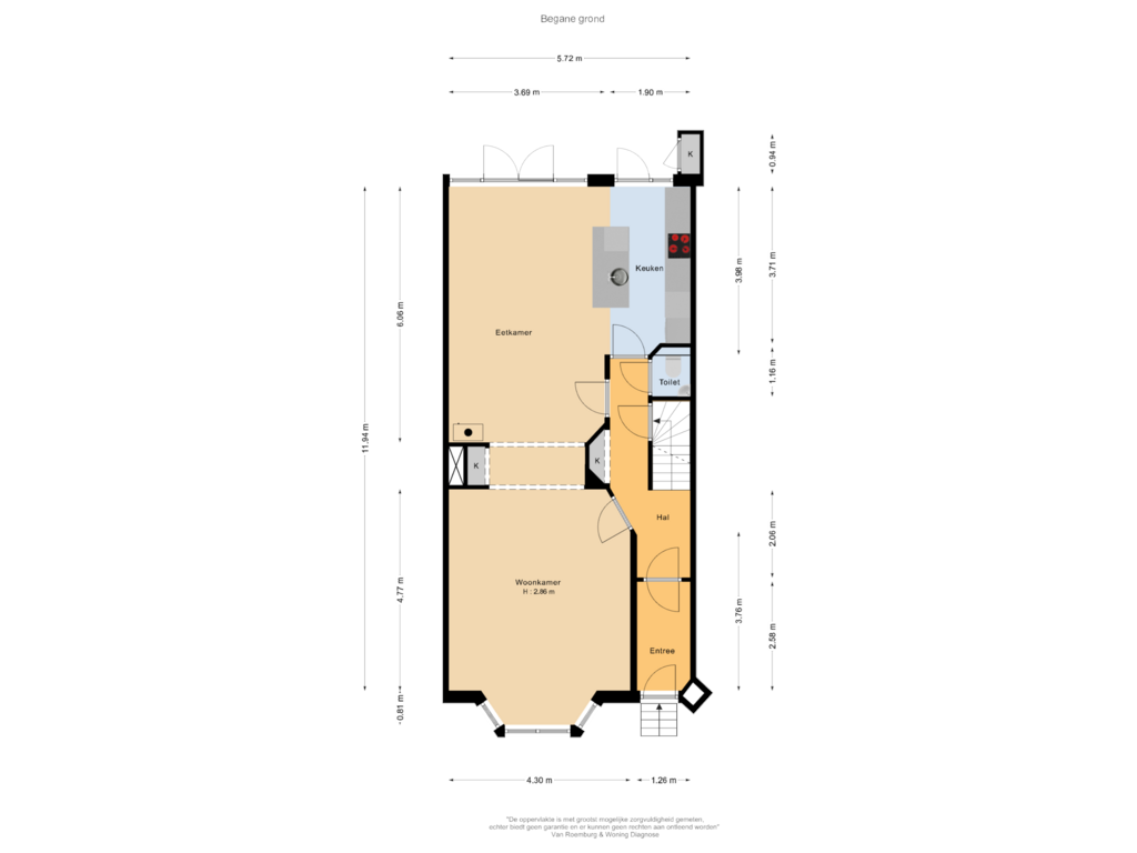 View floorplan of Begane grond of Stadionkade 115-A