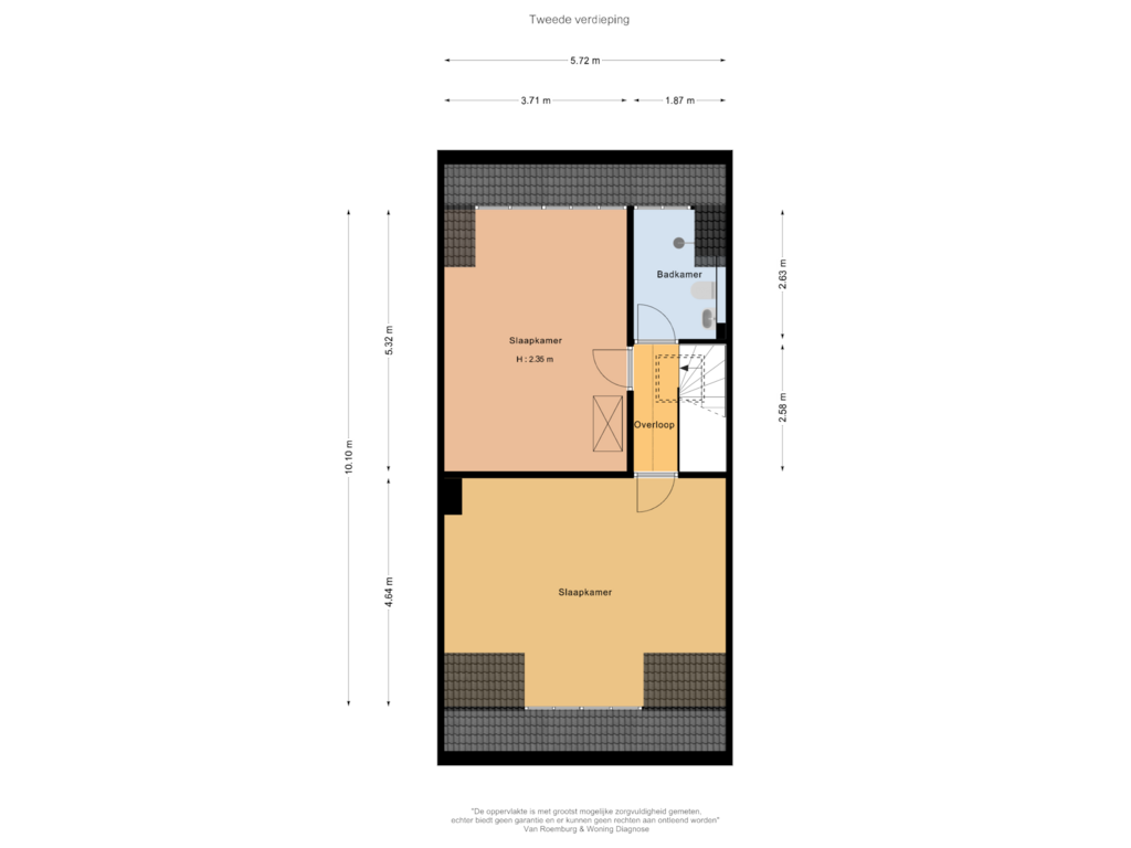 View floorplan of Tweede verdieping of Stadionkade 115-A