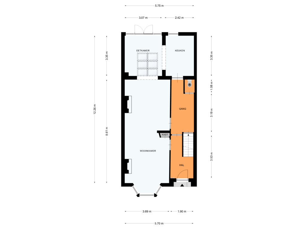 View floorplan of Begane grond of Brinkgreverweg 47