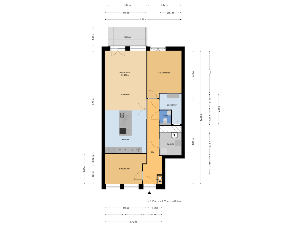 Bekijk plattegrond van 3e verdieping van Burgemeester Augustijnstraat 16