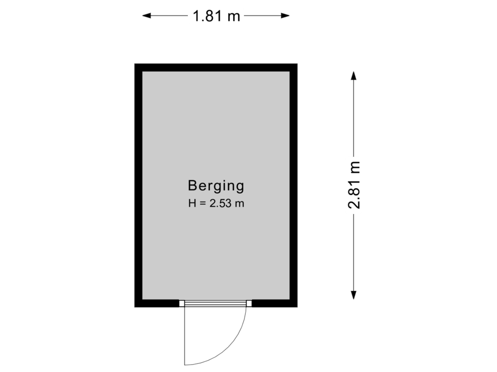 Bekijk plattegrond van Berging van Burgemeester Augustijnstraat 16