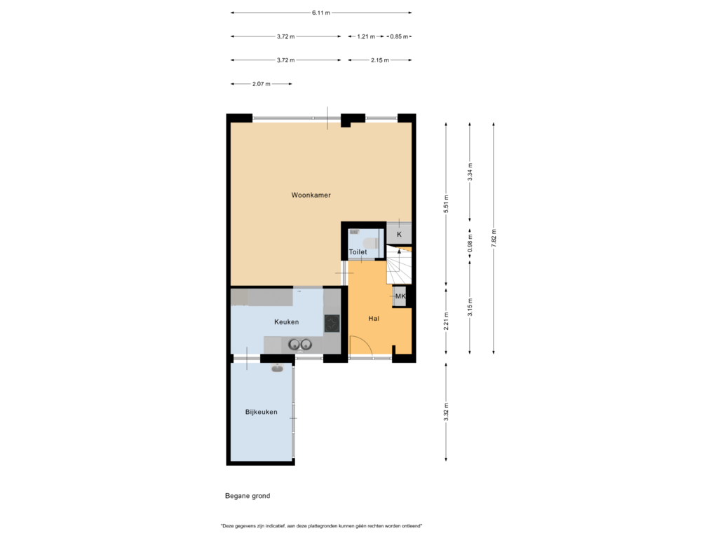 Bekijk plattegrond van Begane grond van Bristolroodstraat 47