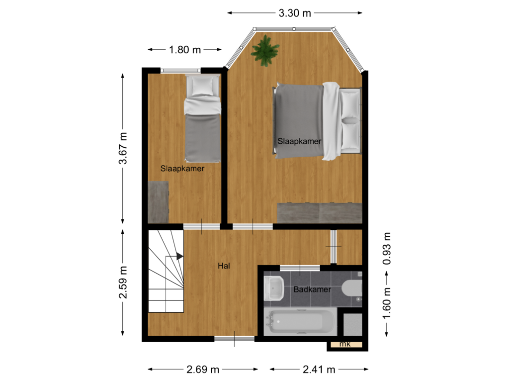 Bekijk plattegrond van First floor van Roserije 29-D