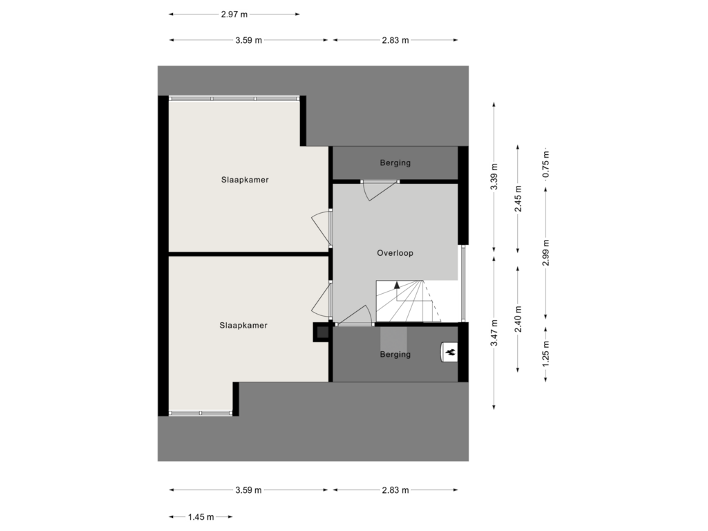 View floorplan of 2e verdieping of Lange Wijden 70