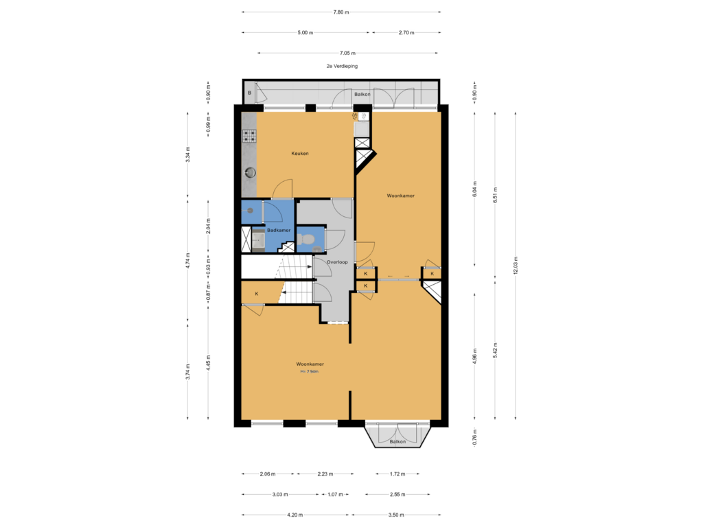 Bekijk plattegrond van 2e Verdieping van Vreeswijkstraat 175