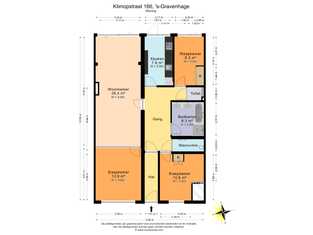 Bekijk plattegrond van Woning van Klimopstraat 166