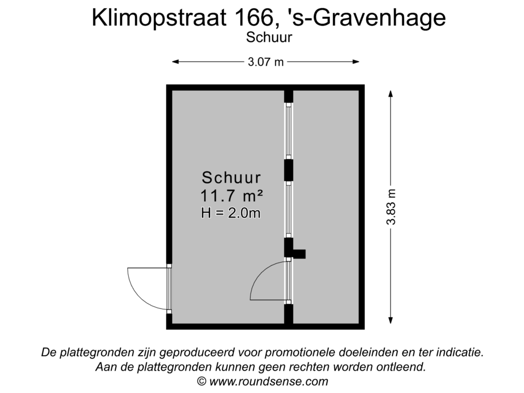 Bekijk plattegrond van Schuur van Klimopstraat 166