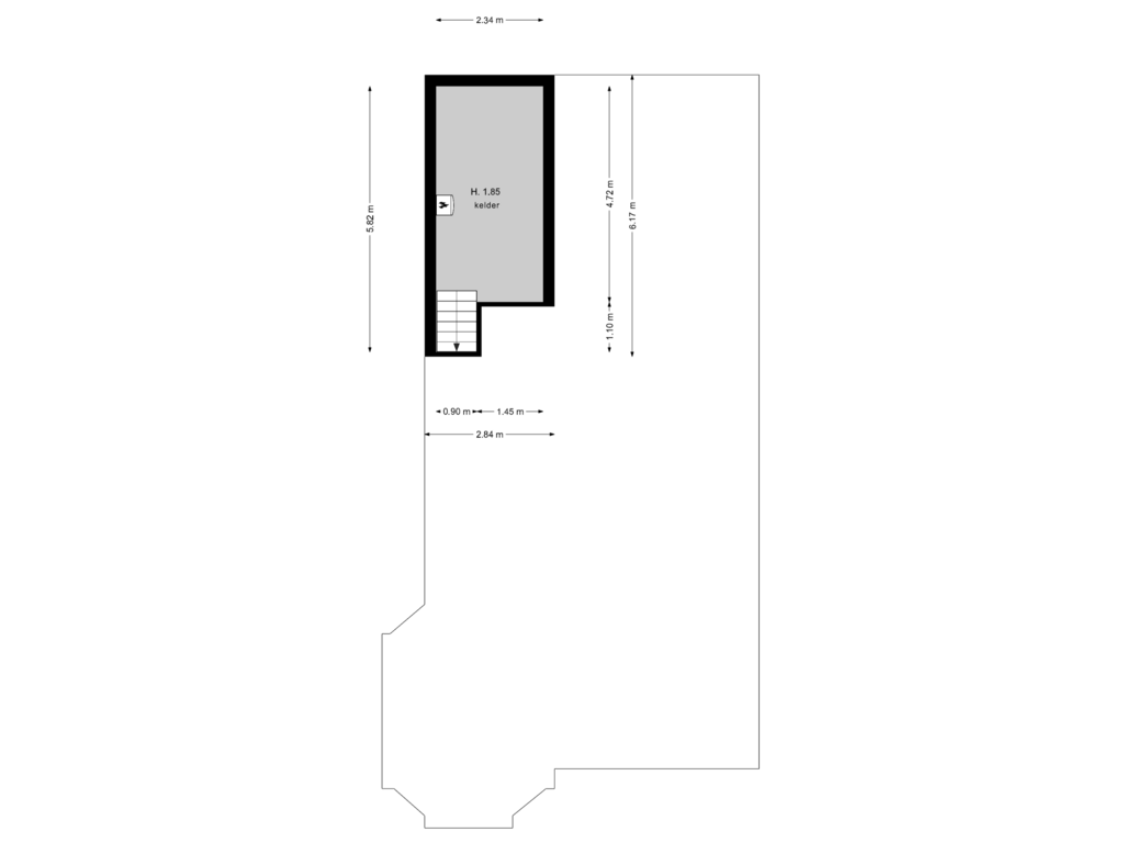 View floorplan of kelder of Zonnelaan 14