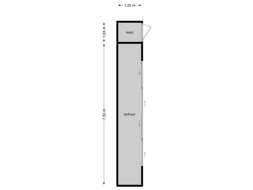 View floorplan of schuur of Zonnelaan 14