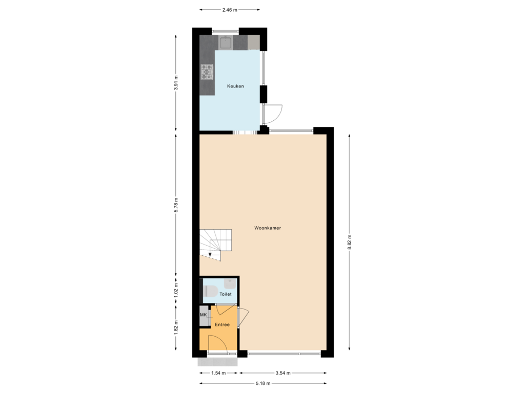 View floorplan of Begane grond of Snaphaan 18