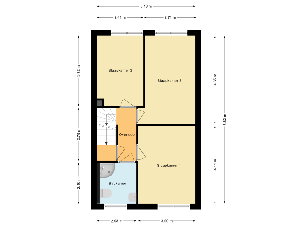 View floorplan of Eerste verdieping of Snaphaan 18