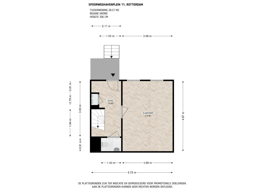 Bekijk plattegrond van Begane grond van Spoorweghavenplein 11