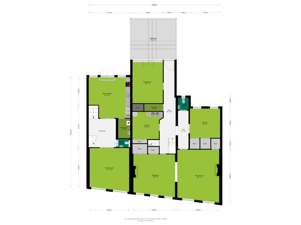 View floorplan of Eerste verdieping of Peperstraat 96