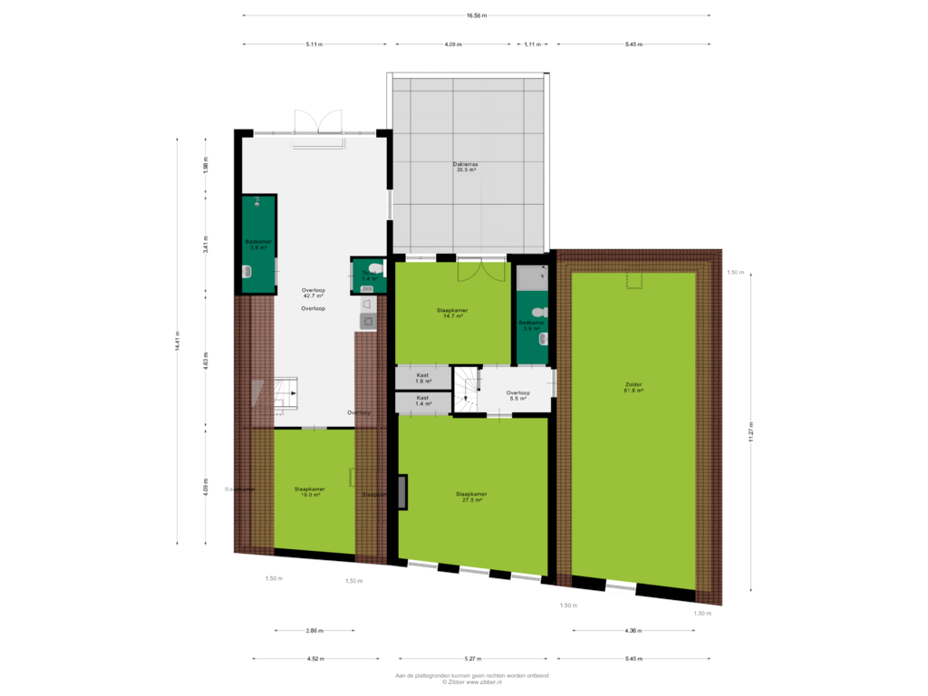 View floorplan of Tweede verdieping of Peperstraat 96