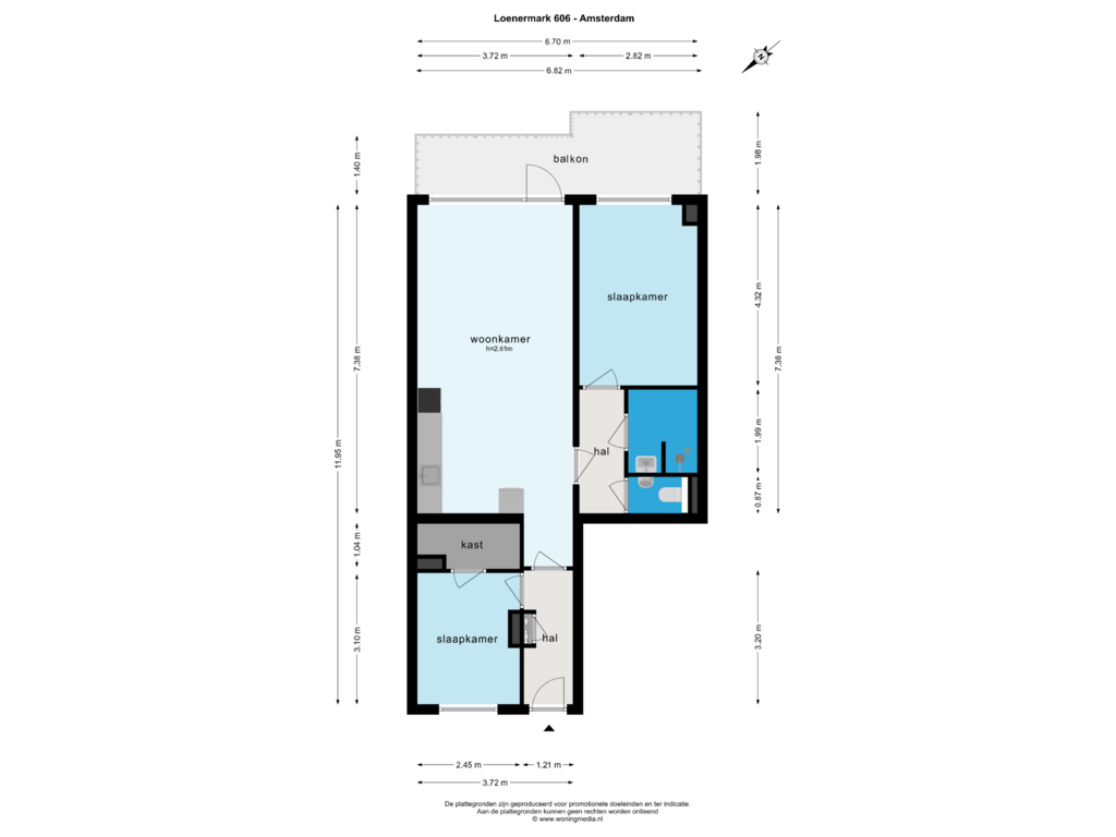 Bekijk plattegrond van APPARTEMENT van Loenermark 606