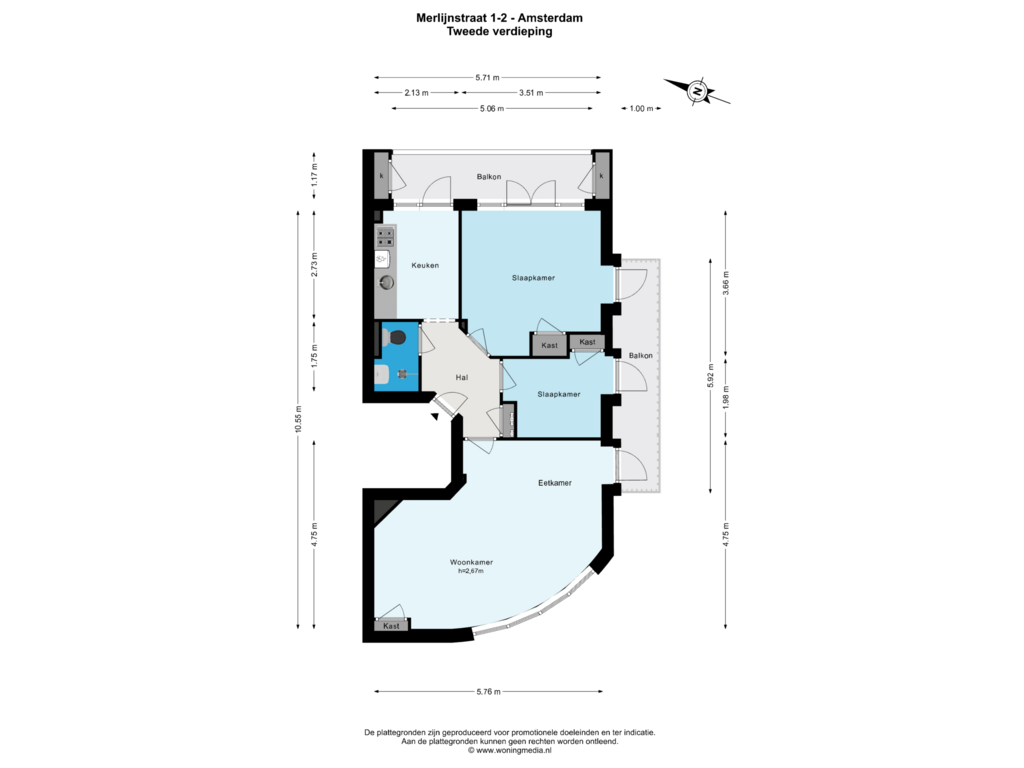 Bekijk plattegrond van 2e_verd van Merlijnstraat 1-2