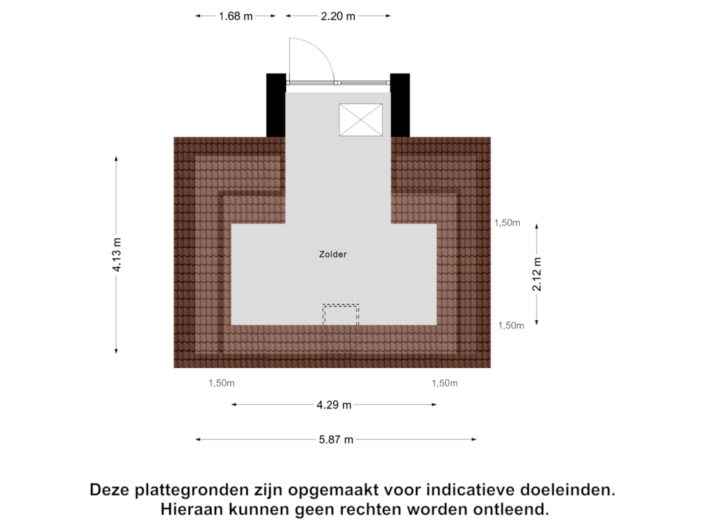 View floorplan of Zolder of Hoogstraat 31