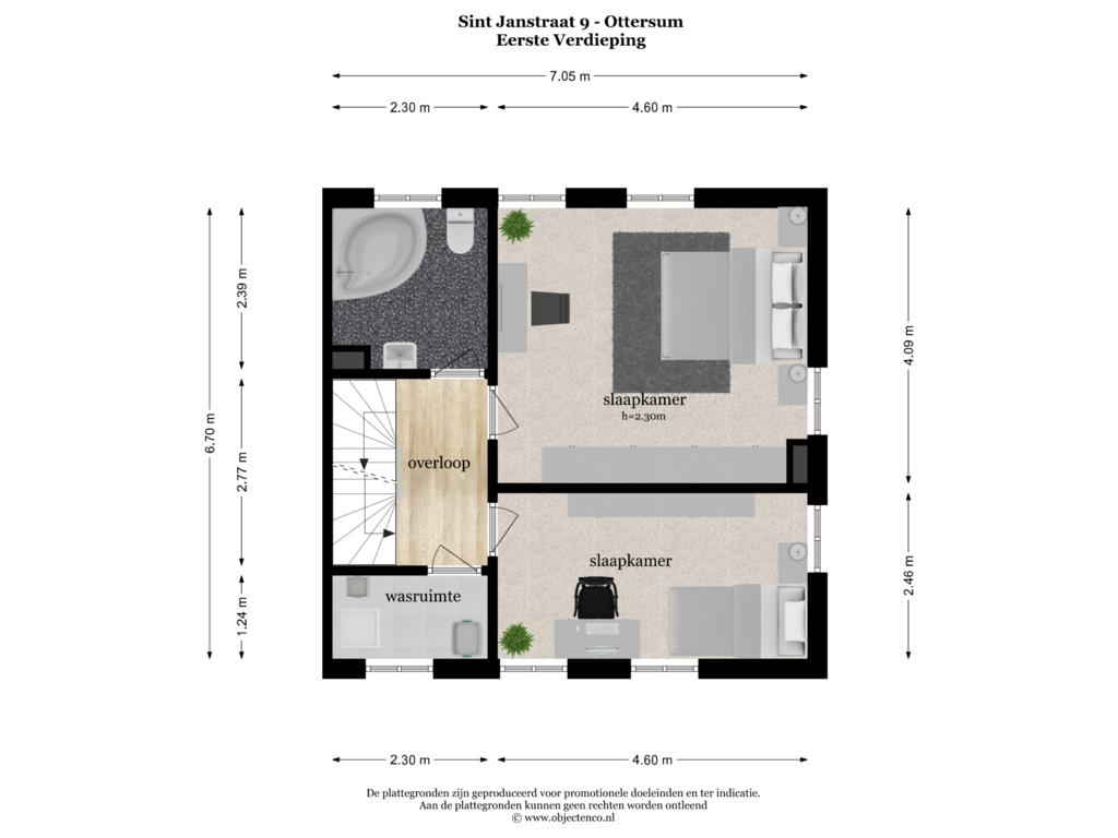 View floorplan of Eerste Verdieping of St.Janstraat 9