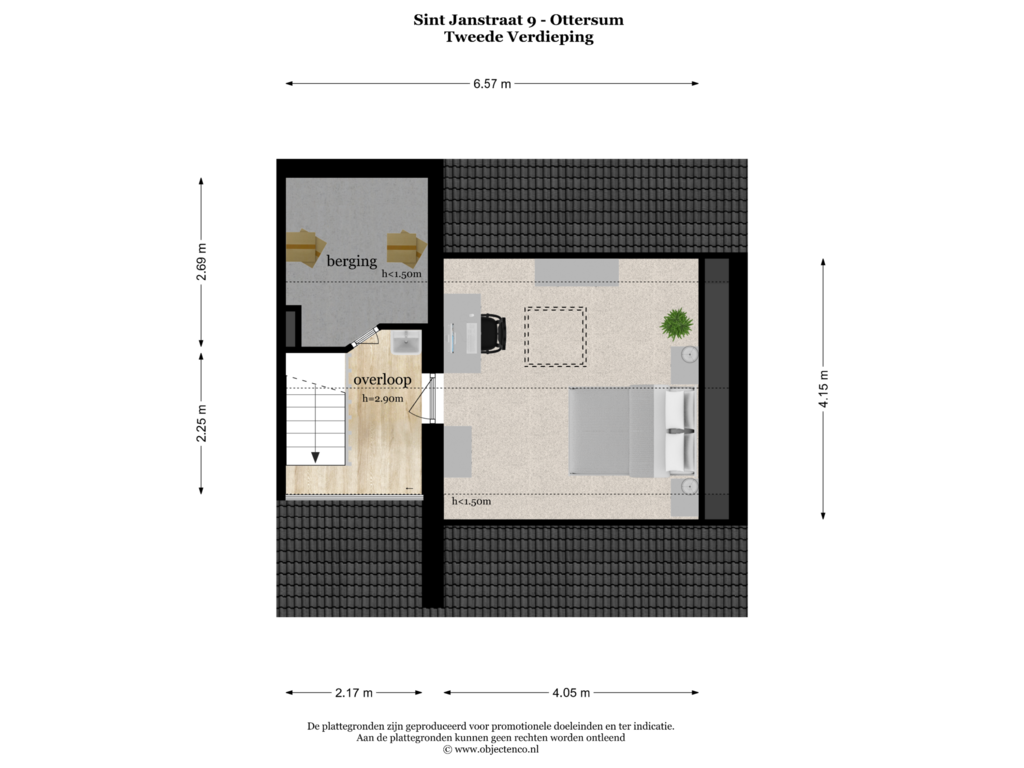 View floorplan of Tweede Verdieping of St.Janstraat 9