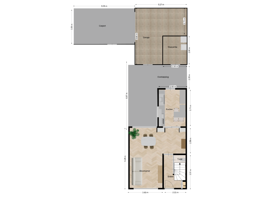 Bekijk plattegrond van Begane grond van Wilhelminastraat 29