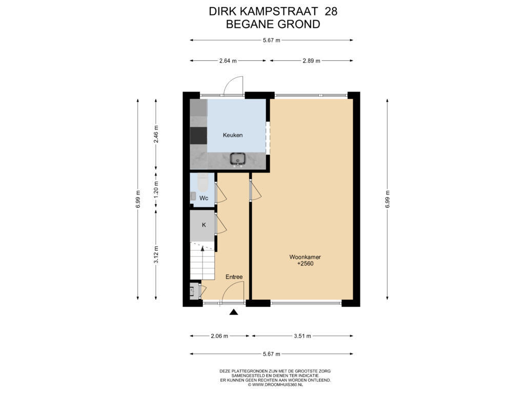 Bekijk plattegrond van Begane grond van Dirk Kampstraat 28