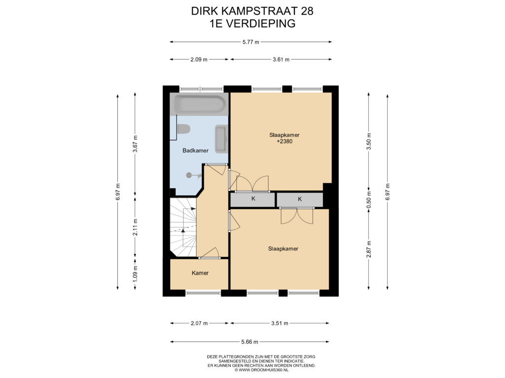 Bekijk plattegrond van 1E Verdieping van Dirk Kampstraat 28