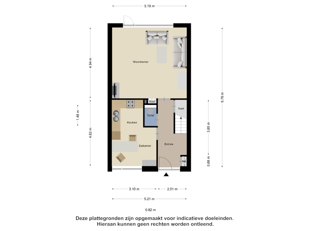 Bekijk plattegrond van Begane Grond van Bosrode 6