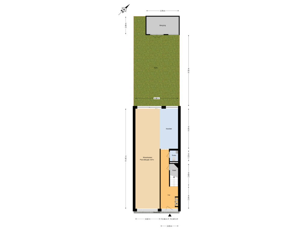 Bekijk plattegrond van Begane grond tuin van Dirk Schäferstraat 16