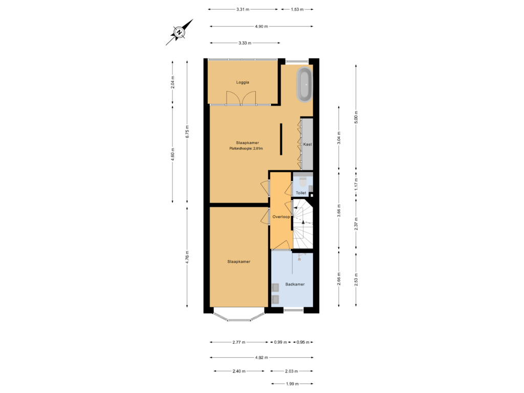 Bekijk plattegrond van 1e verdieping van Dirk Schäferstraat 16