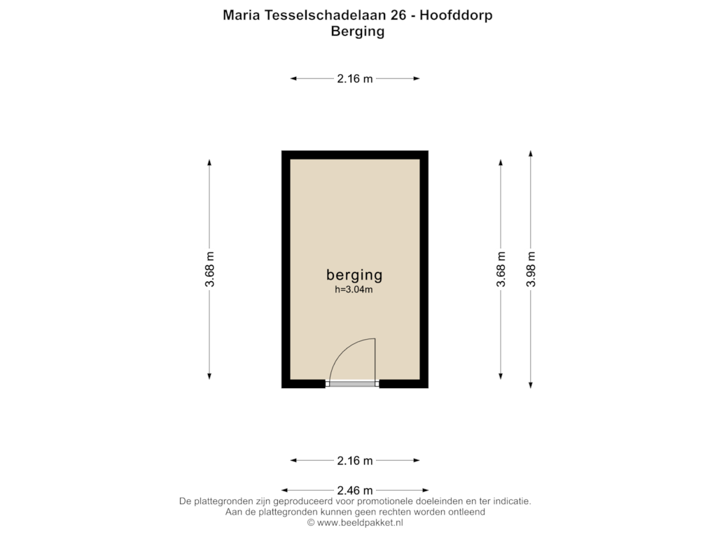 Bekijk plattegrond van Berging van Maria Tesselschadelaan 26