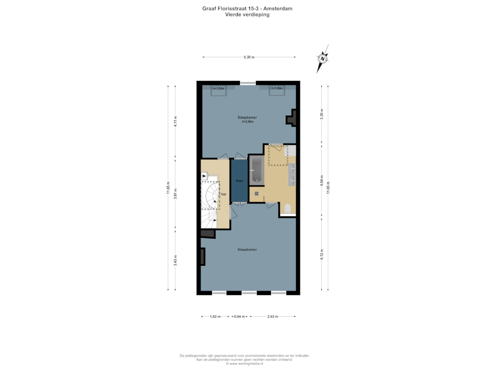 View floorplan of 4e_verd of Graaf Florisstraat 15-3