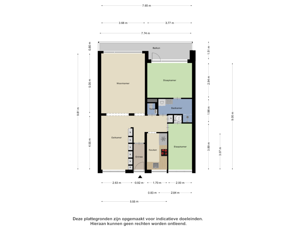 Bekijk plattegrond van Appartement van Langswater 577